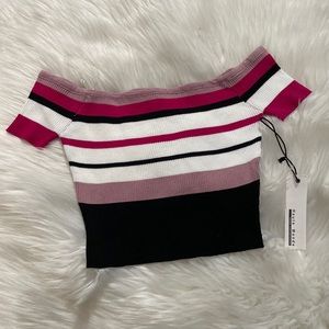 NWT striped crop top